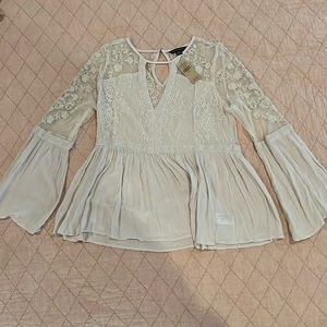 American Eagle Cream Lace Blouse